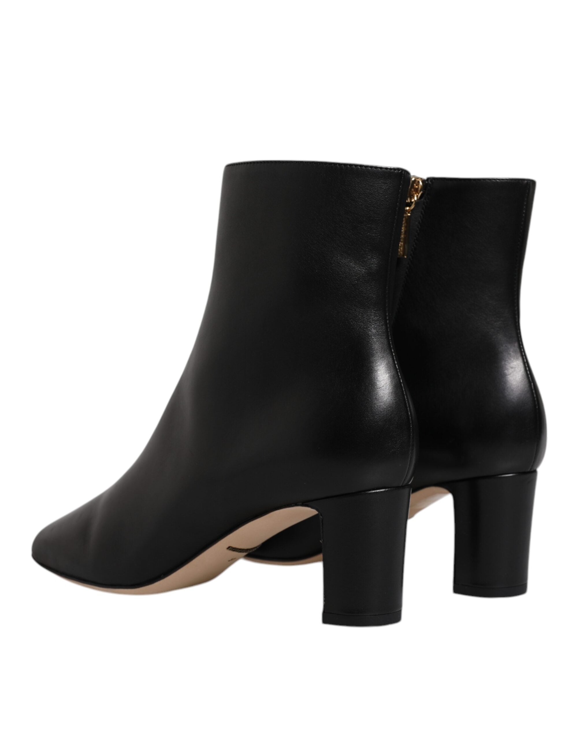 Dolce &amp; Gabbana – Schwarze Jackie-Stiefel aus Leder mit halbhoher Wadenhöhe