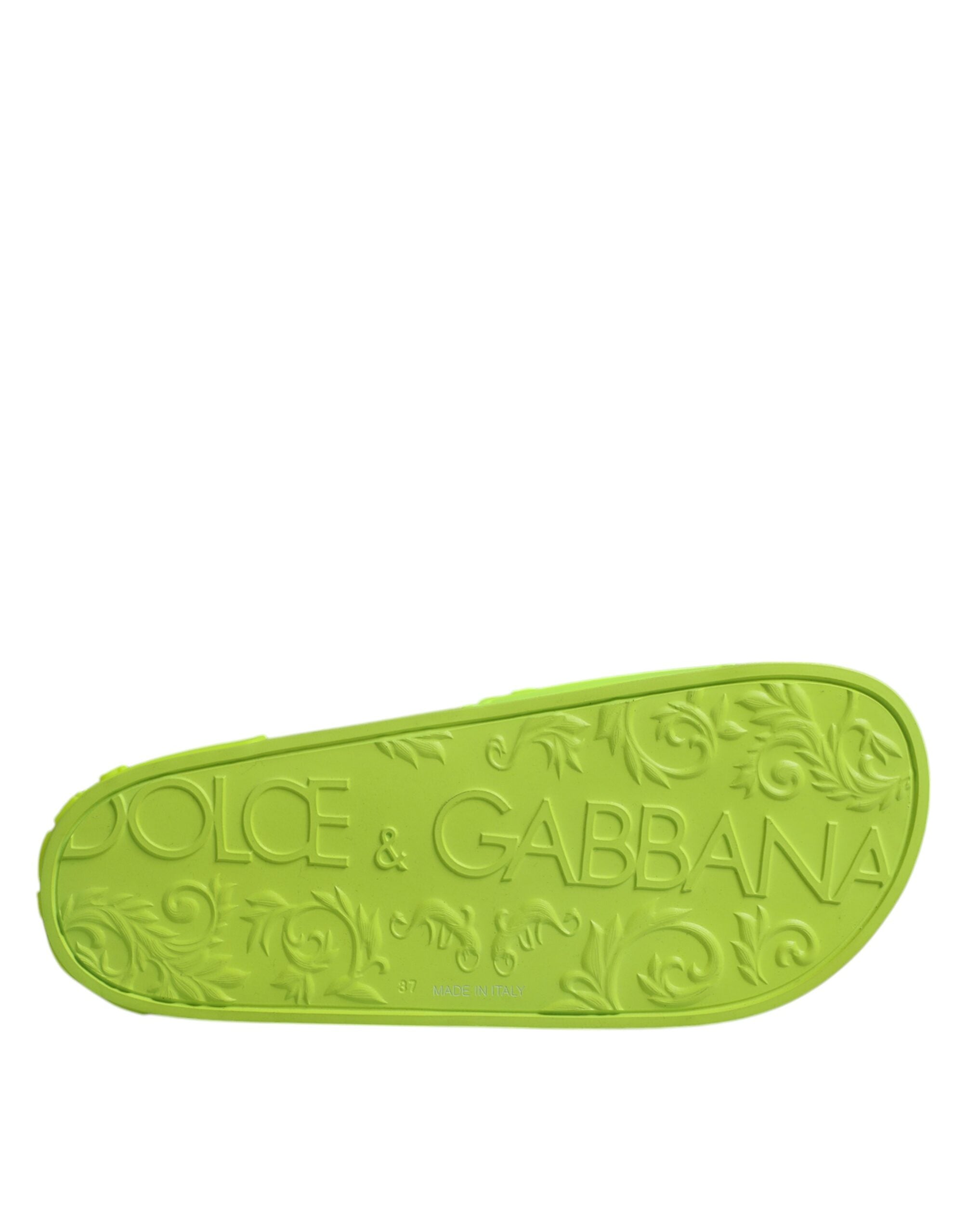 Dolce &amp; Gabbana Grüne Gummi-Sandalen, Strandschuhe