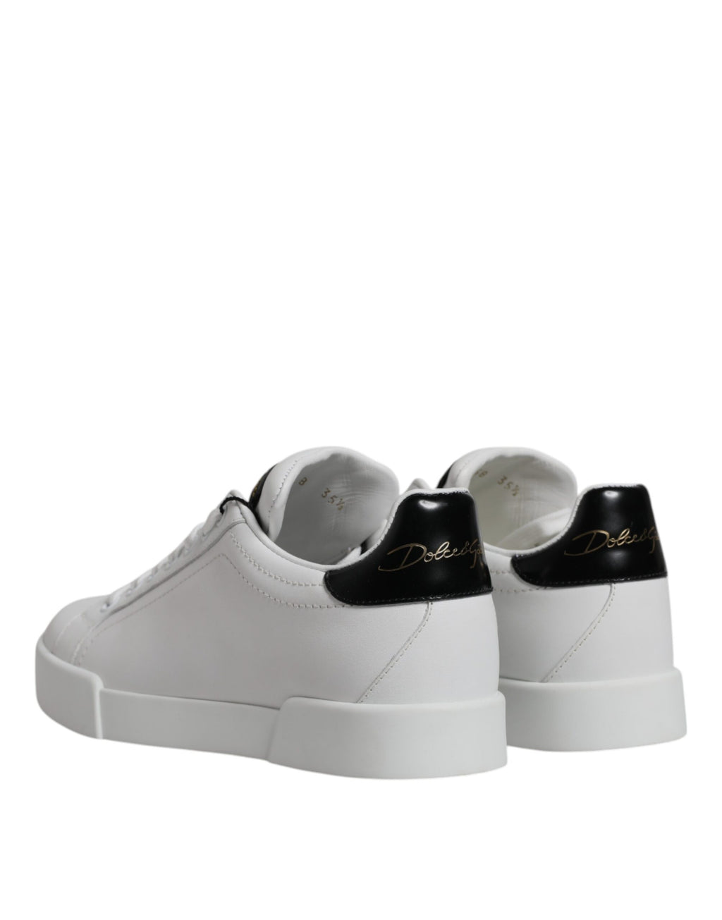 Dolce &amp; Gabbana Klassische Low-Top-Sneakers aus weißem Leder