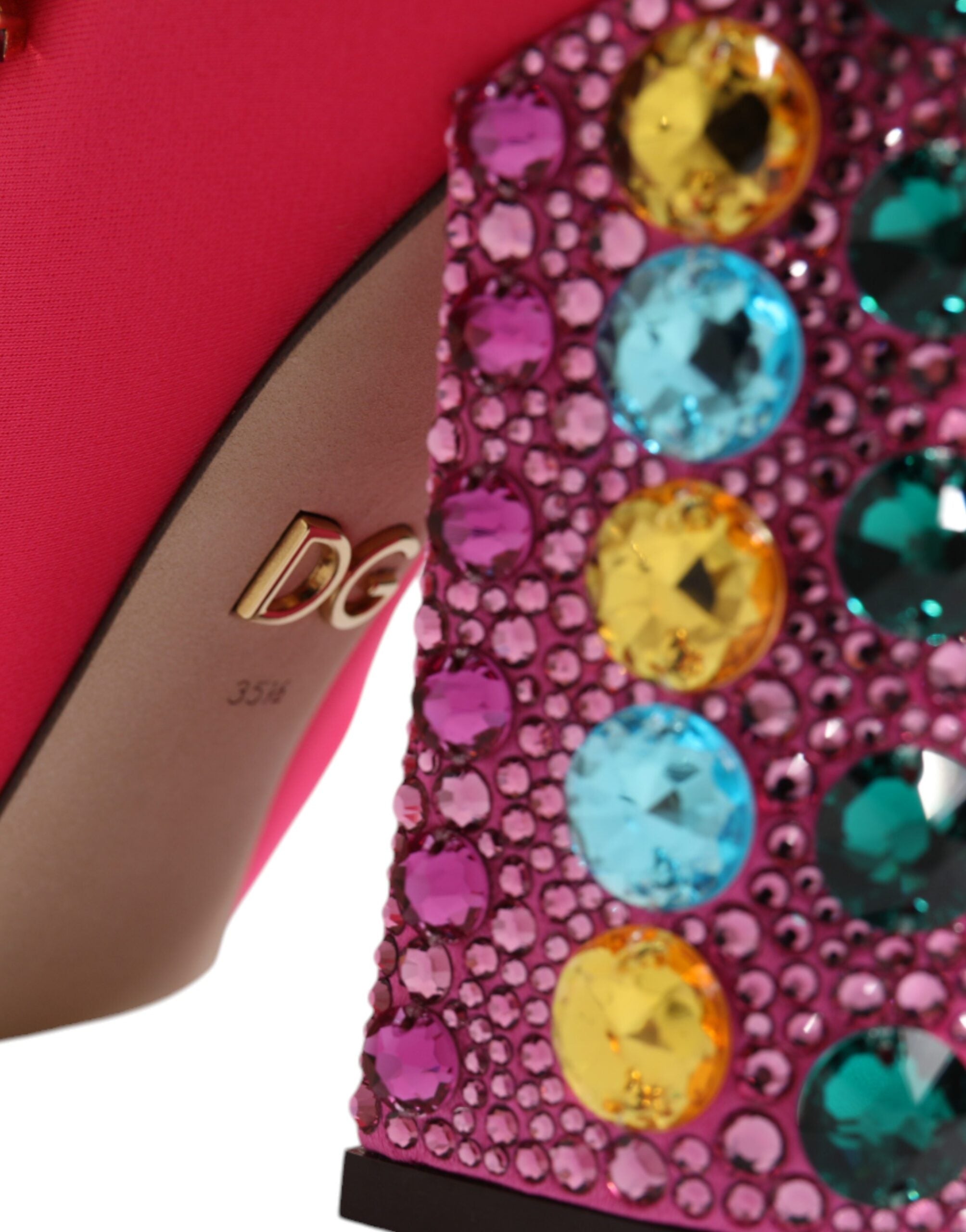 Dolce &amp; Gabbana Rosa Nylon Crystal Vally Hohe Stiefel Schuhe