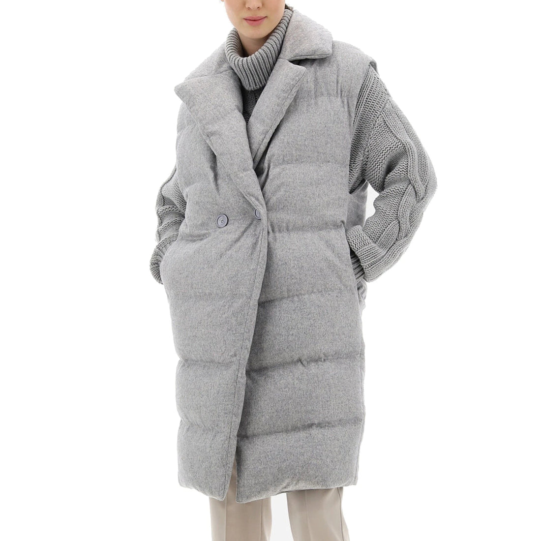 HERNO Padded Long Gilet Coat