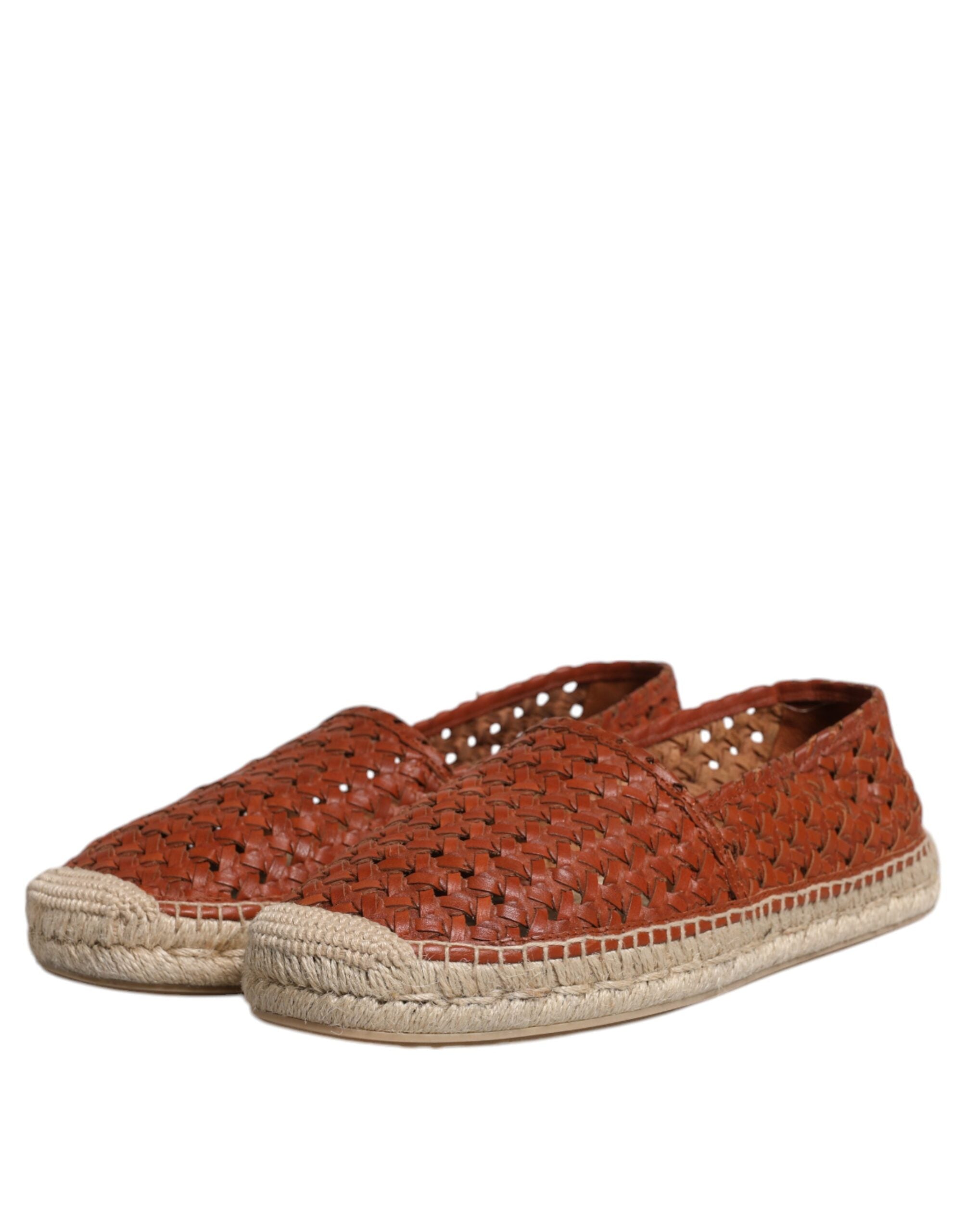 Dolce &amp; Gabbana Espadrilles aus gewebtem Leder in Kastanienbraun für Herren