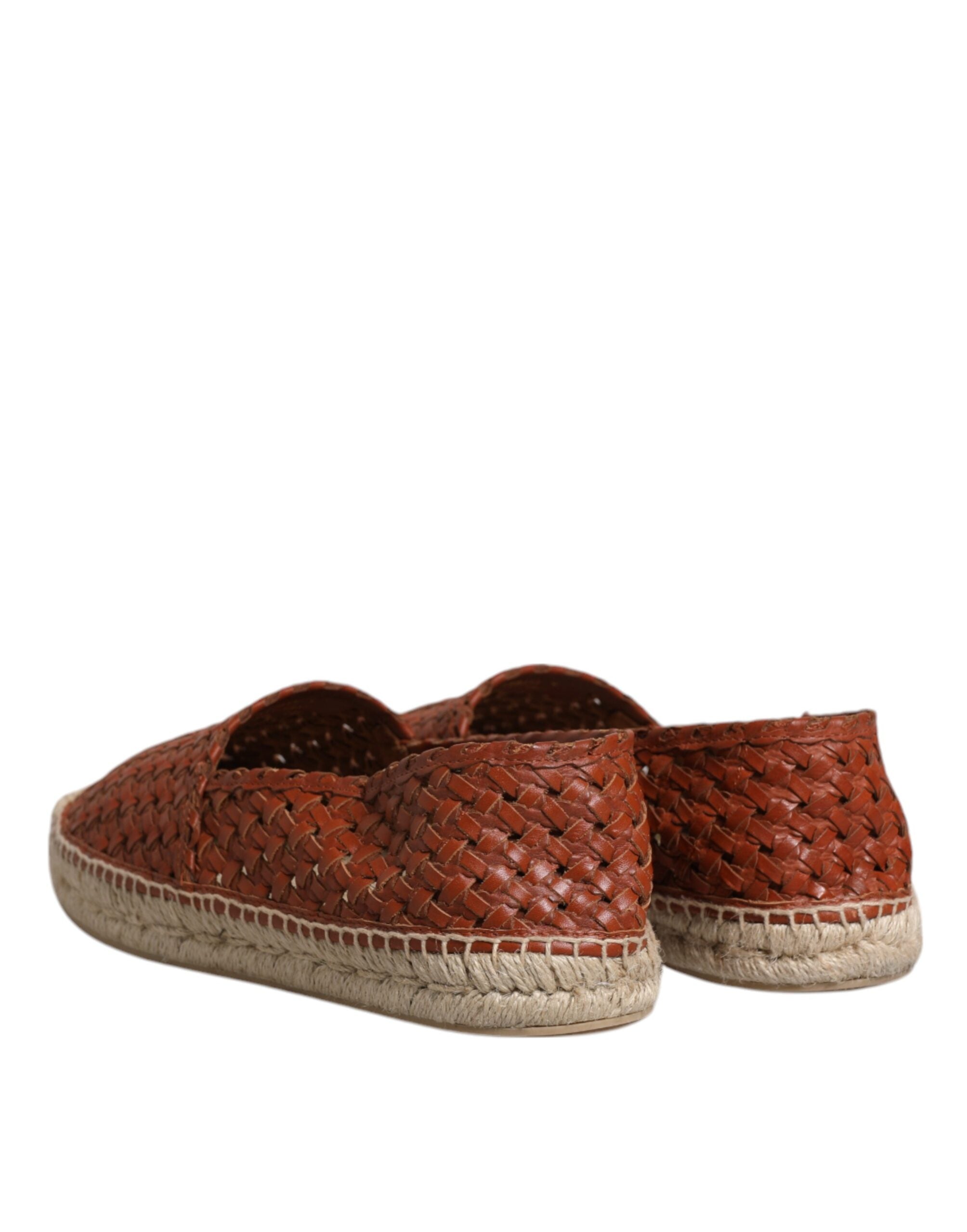 Dolce &amp; Gabbana Espadrilles aus gewebtem Leder in Kastanienbraun für Herren