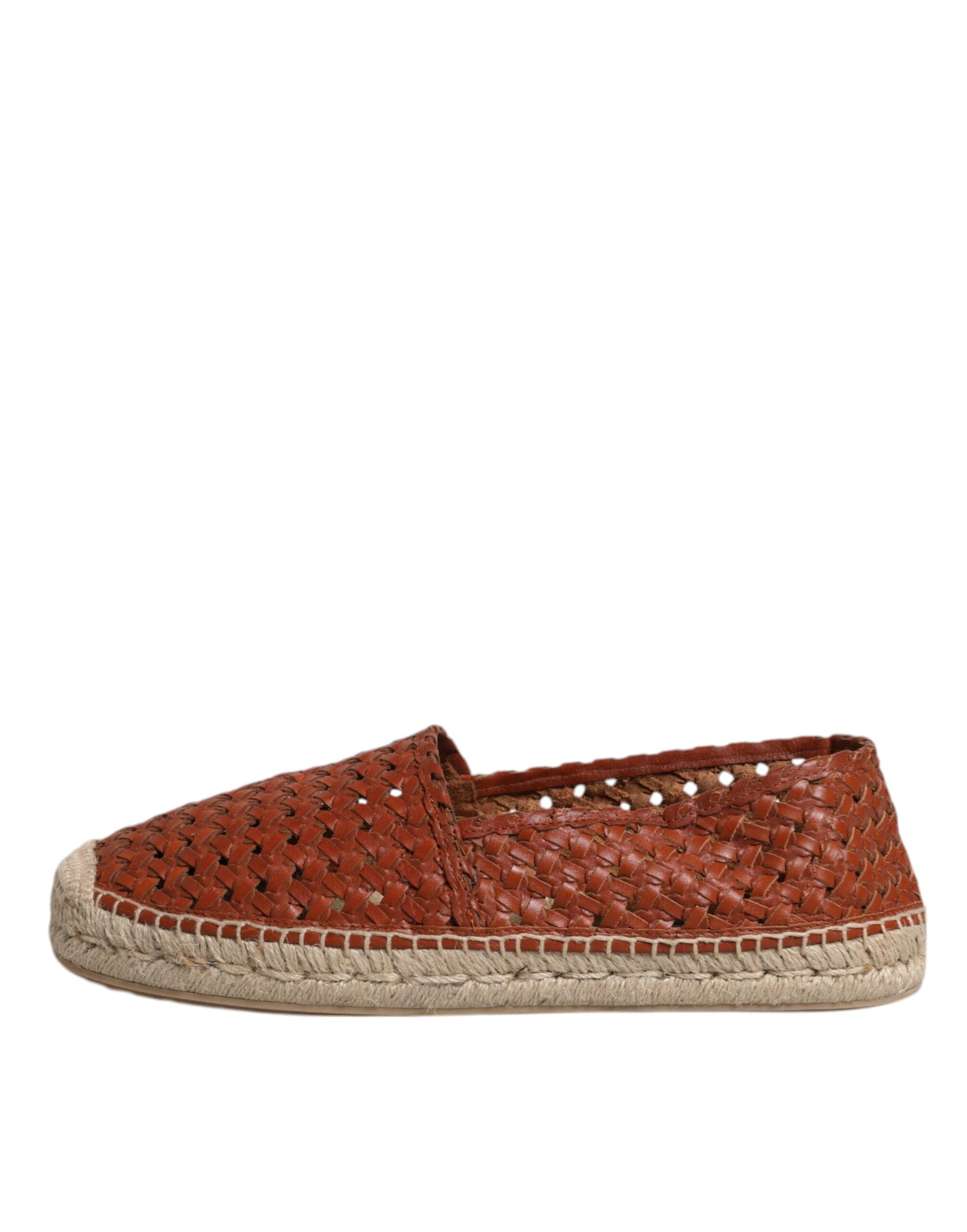 Dolce &amp; Gabbana Espadrilles aus gewebtem Leder in Kastanienbraun für Herren