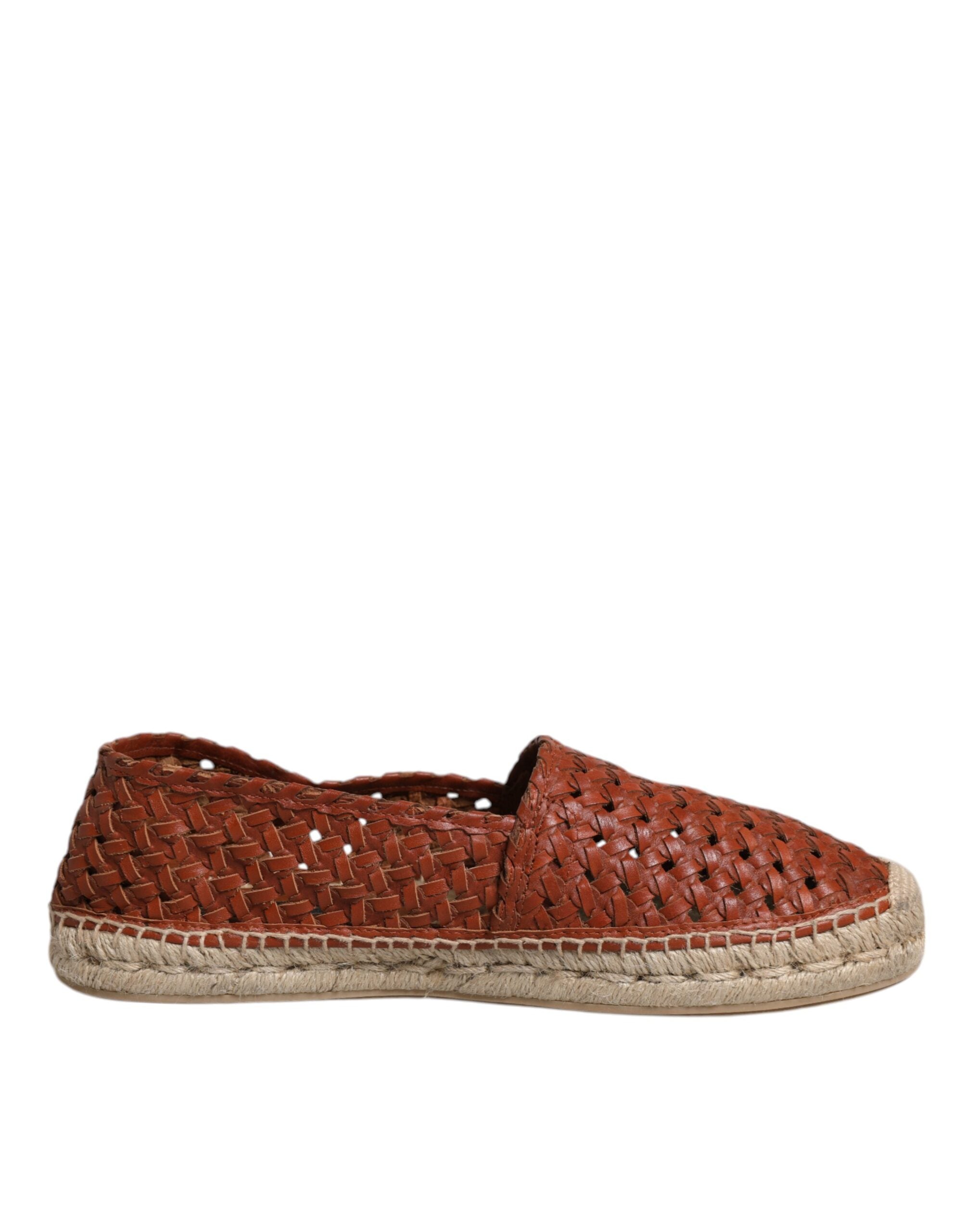 Dolce &amp; Gabbana Espadrilles aus gewebtem Leder in Kastanienbraun für Herren
