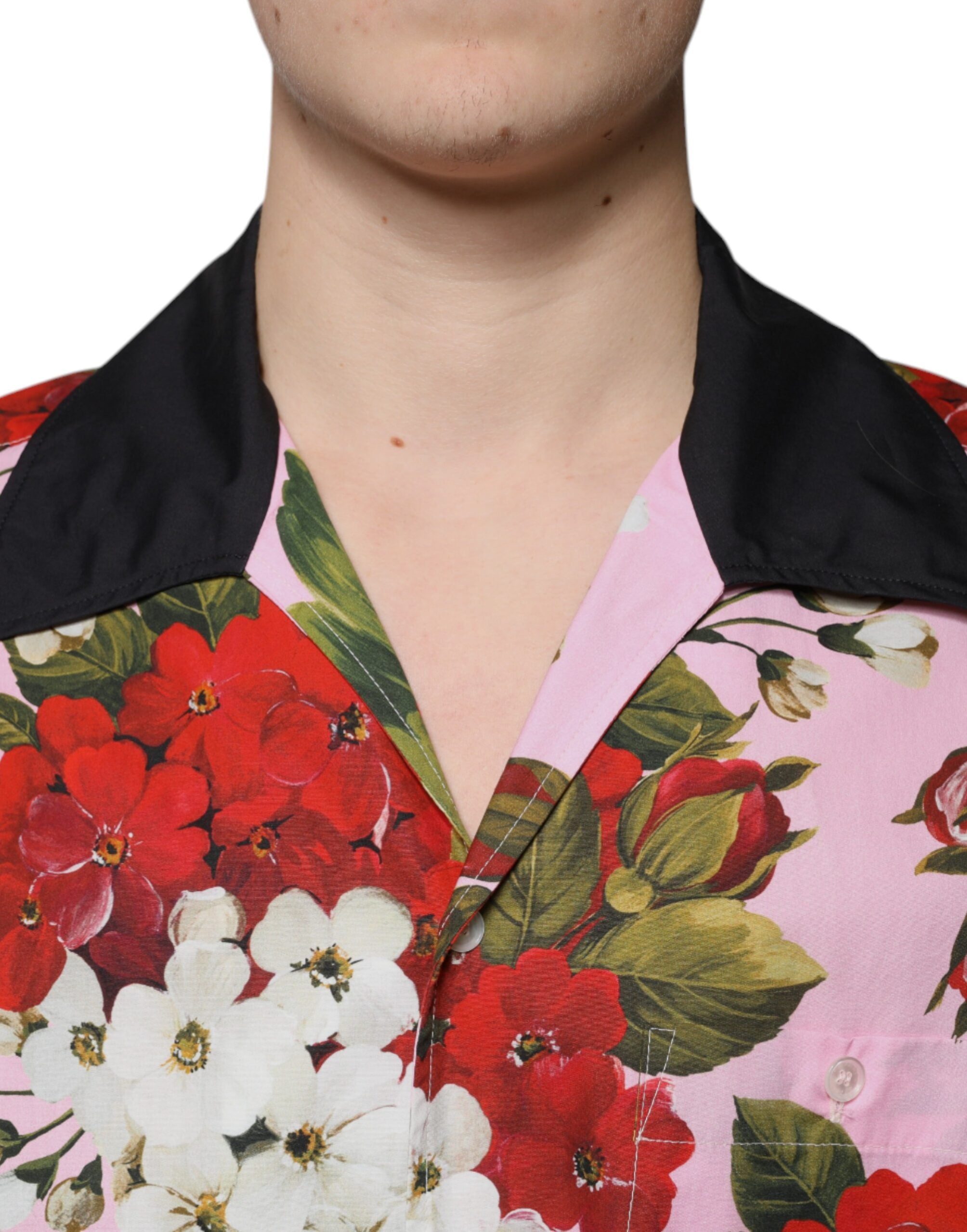 Dolce &amp; Gabbana Freizeithemd mit mehrfarbigem Blumenmuster und Button-Down-Kragen