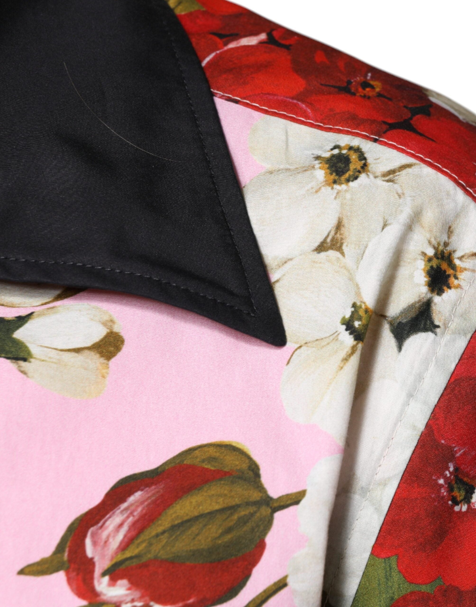 Dolce &amp; Gabbana Freizeithemd mit mehrfarbigem Blumenmuster und Button-Down-Kragen