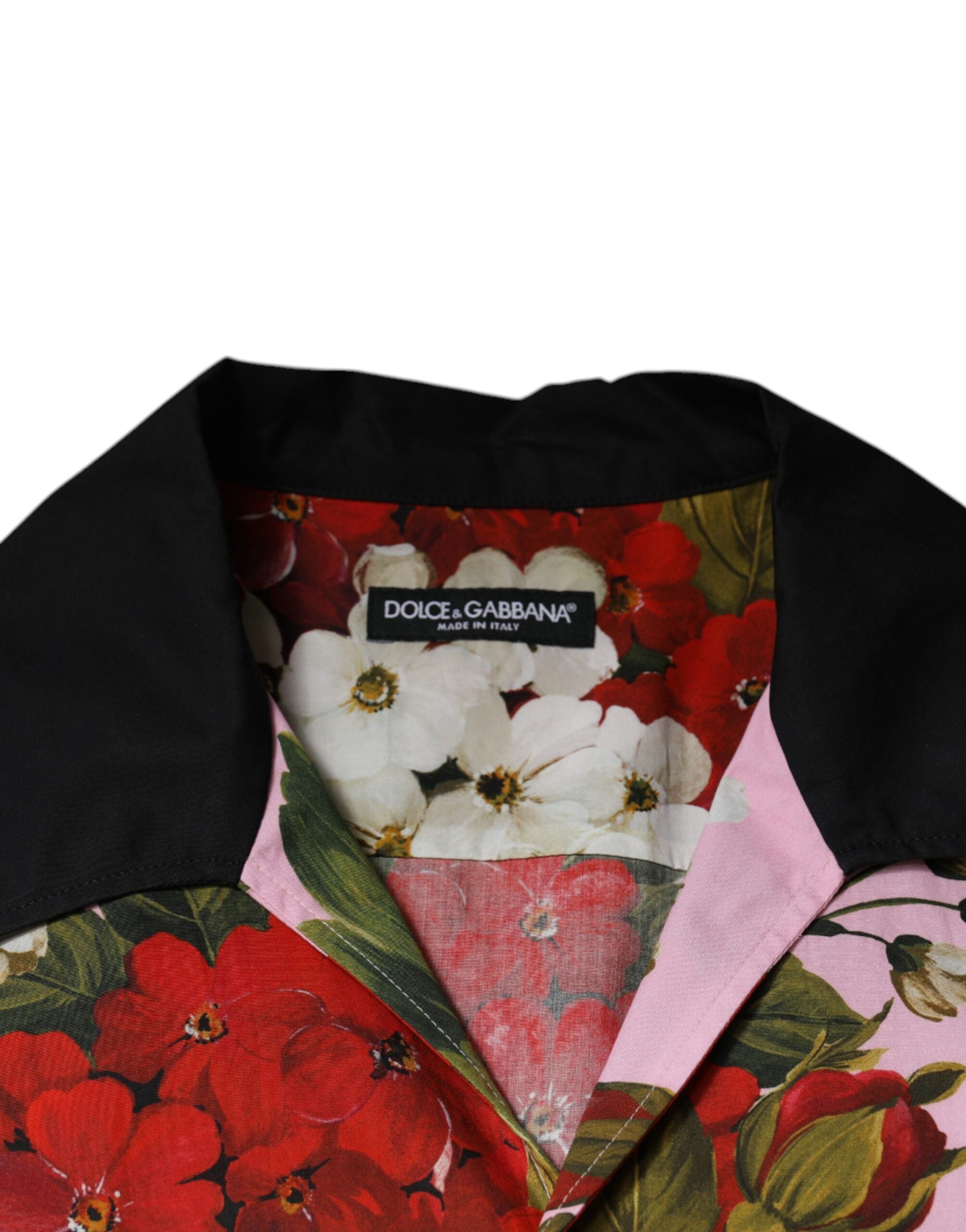 Dolce &amp; Gabbana Freizeithemd mit mehrfarbigem Blumenmuster und Button-Down-Kragen