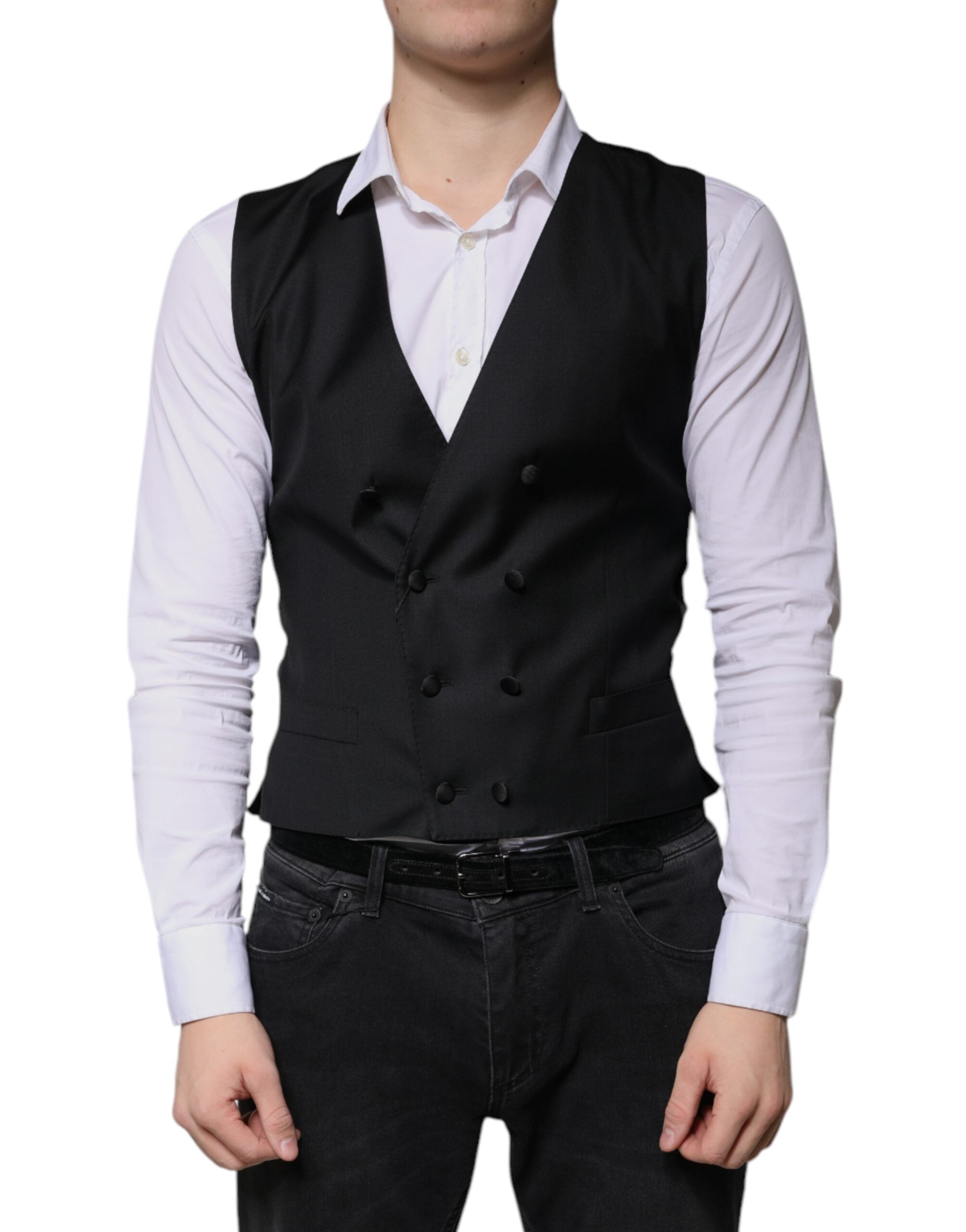 Dolce &amp; Gabbana Schwarze Weste aus Wolle für formelle Anlässe für Herren
