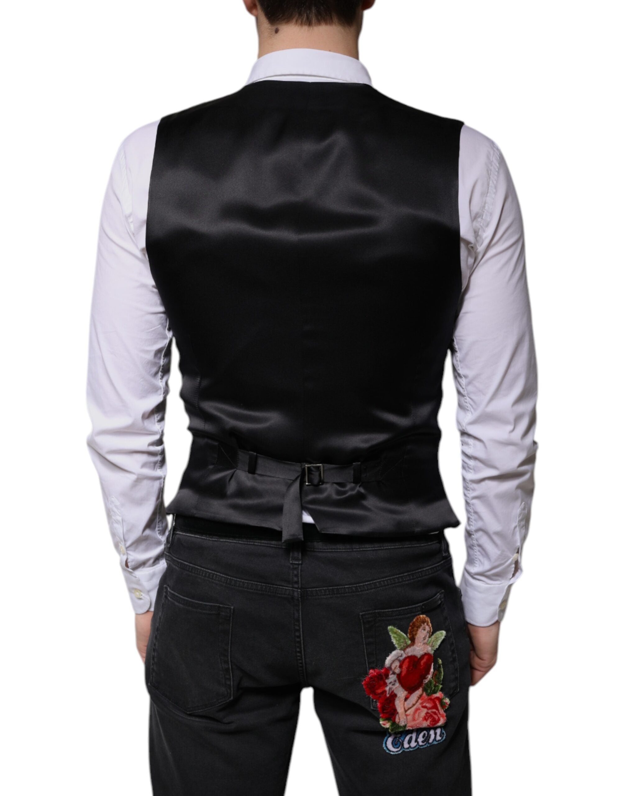 Dolce &amp; Gabbana Schwarze Weste aus Wolle für formelle Anlässe für Herren