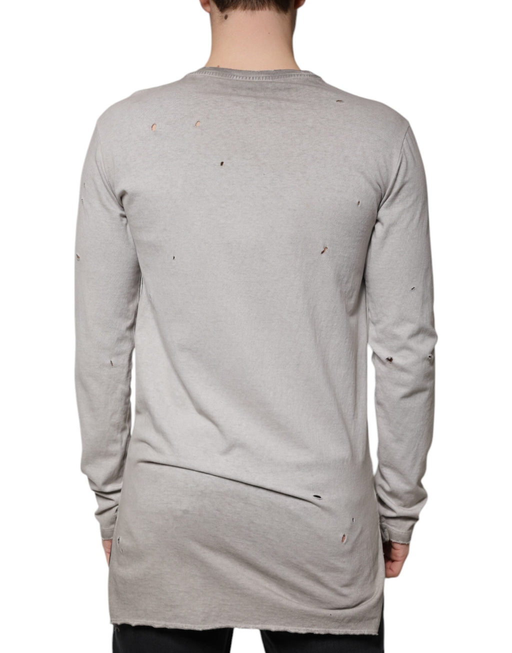 Dolce &amp; Gabbana Grau bedruckter Pullover aus Baumwolle mit Rundhalsausschnitt