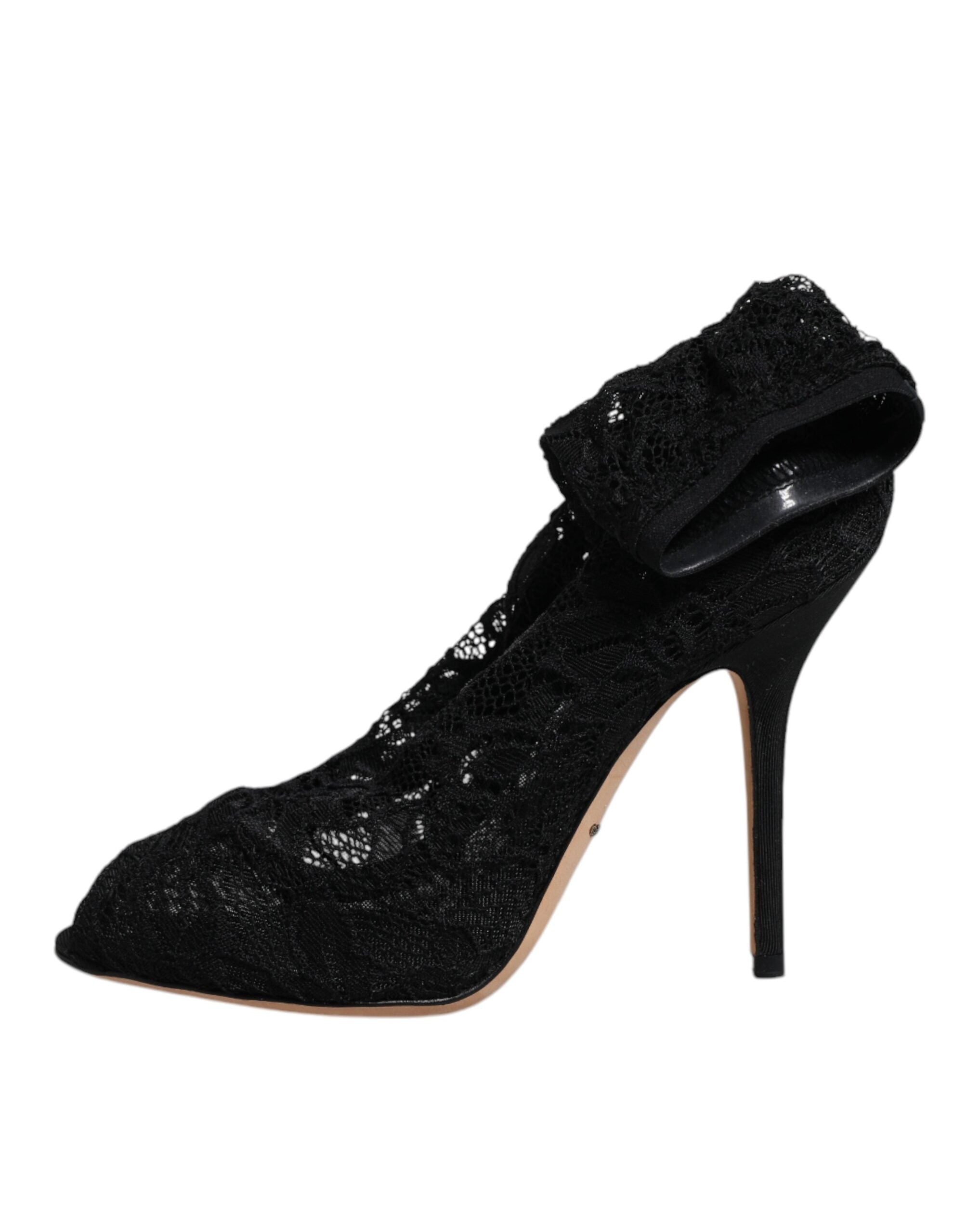 Dolce &amp; Gabbana – Schwarze Stiefel mit Stretch-Absatz und halbhoher Spitze