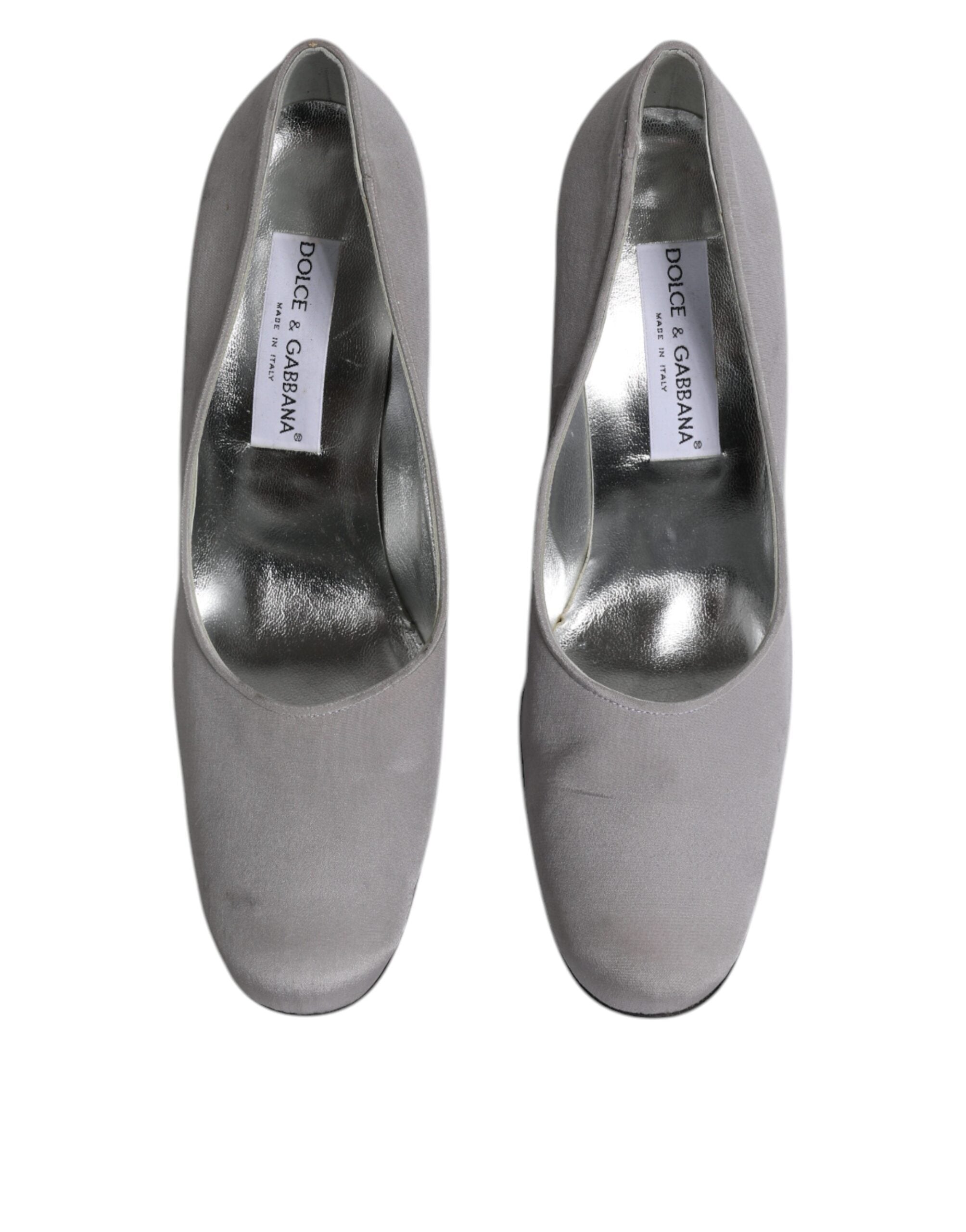 Dolce &amp; Gabbana Graue Pumps aus Wildleder mit hohem Absatz