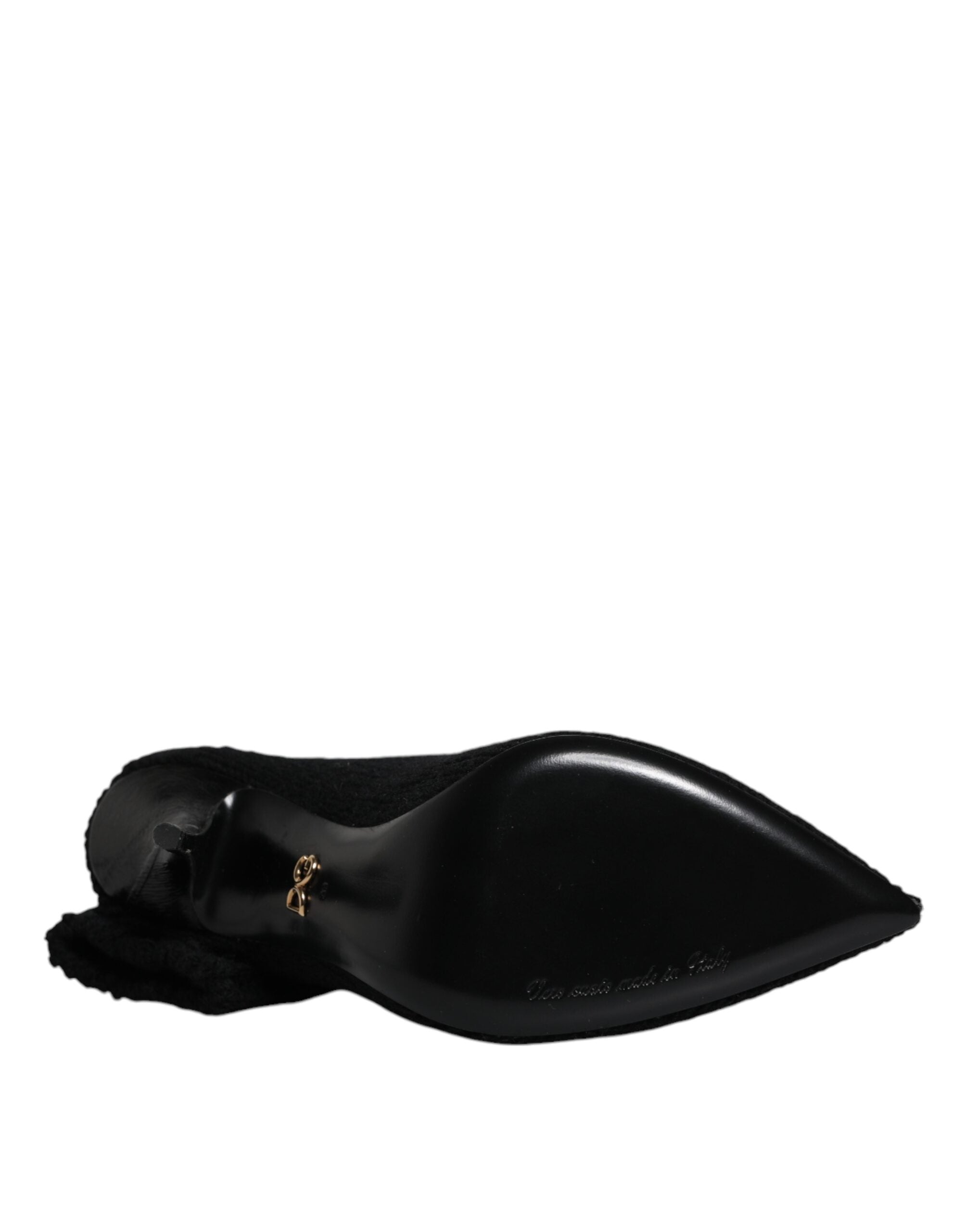 Dolce &amp; Gabbana Schwarze Stiletto-Absätze, wadenlange Stiefel