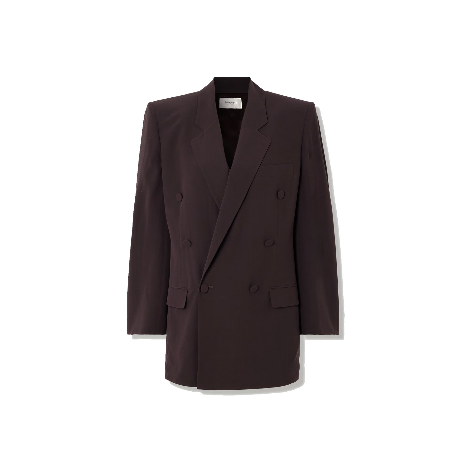 Saint Laurent Double-Breasted Silk-Crepe Blazer