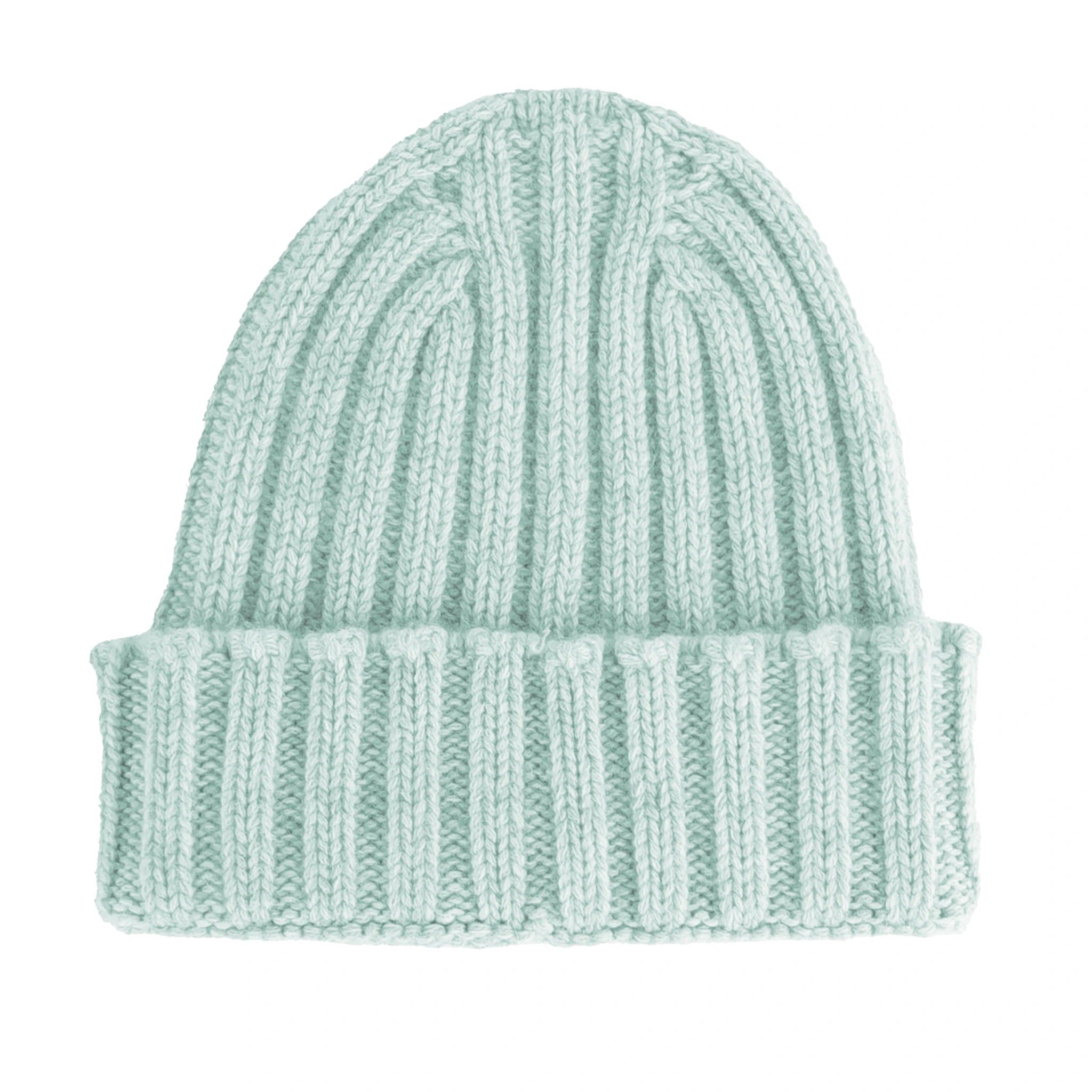 100% Cashmere Caps Light Blue Unisex