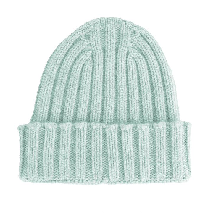 100% Cashmere Caps Light Blue Unisex
