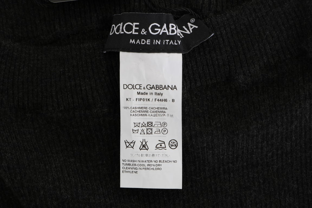 Dolce &amp; Gabbana Elegante graue Kaschmirhose mit hoher Taille