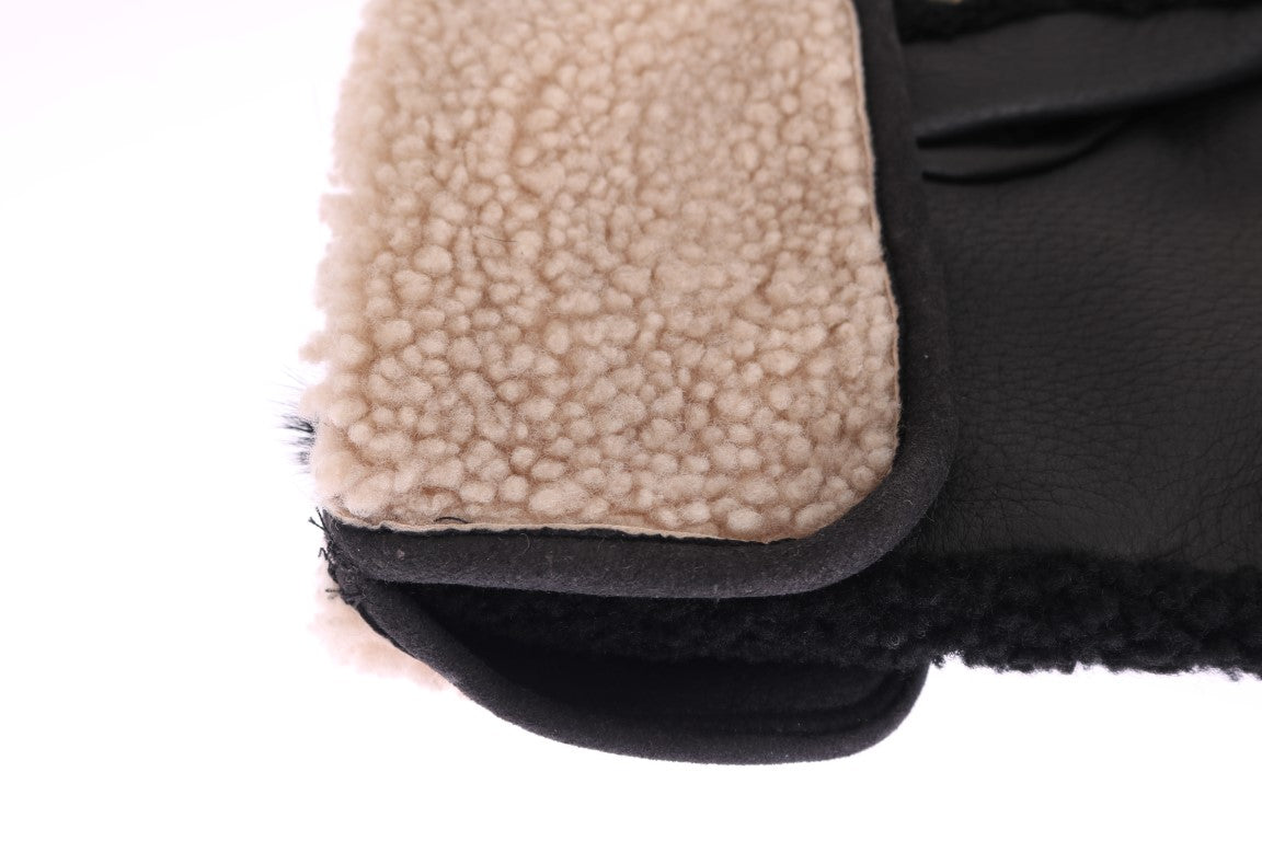 Dolce &amp; Gabbana – Schwarze Herrenhandschuhe aus Leder mit Nieten