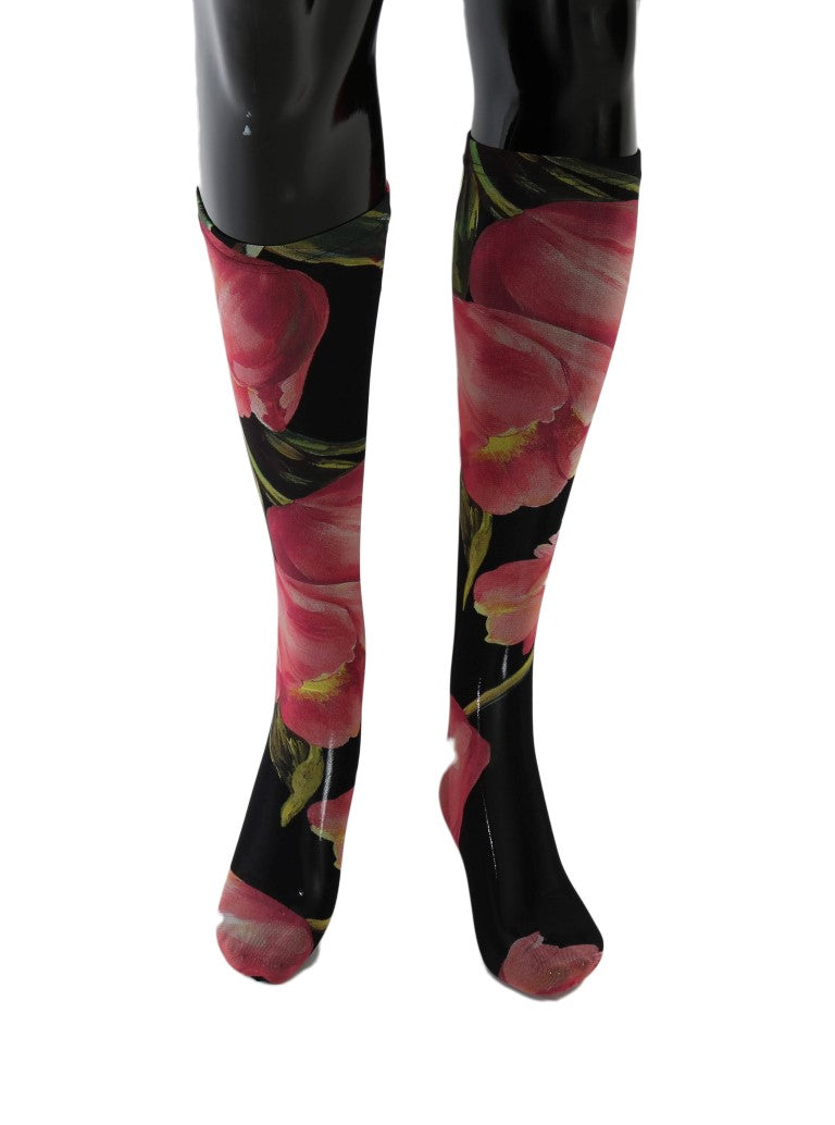 Dolce &amp; Gabbana – Nylon-Stretchstrümpfe mit Blumenmuster