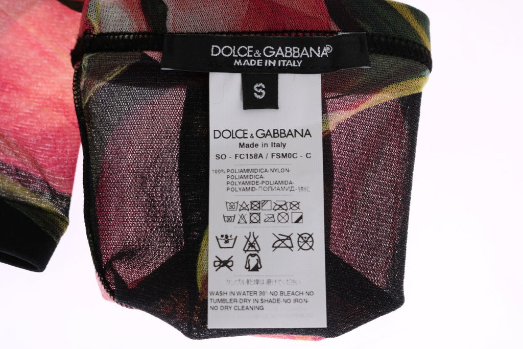 Dolce &amp; Gabbana – Nylon-Stretchstrümpfe mit Blumenmuster