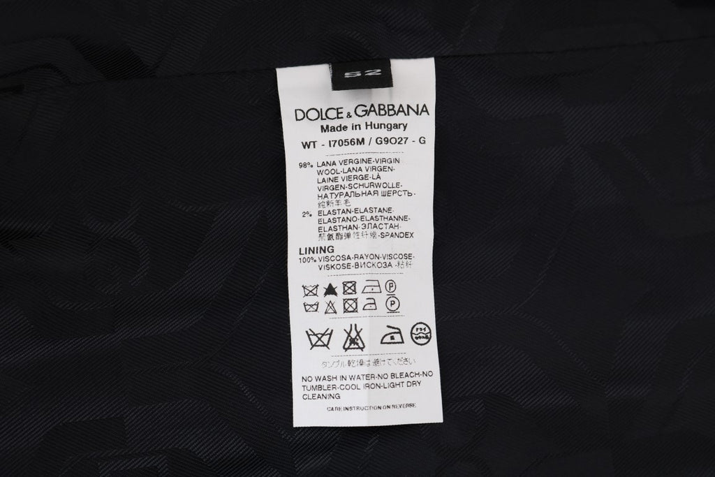 Dolce &amp; Gabbana Elegante Weste aus grau gestreifter Wollmischung