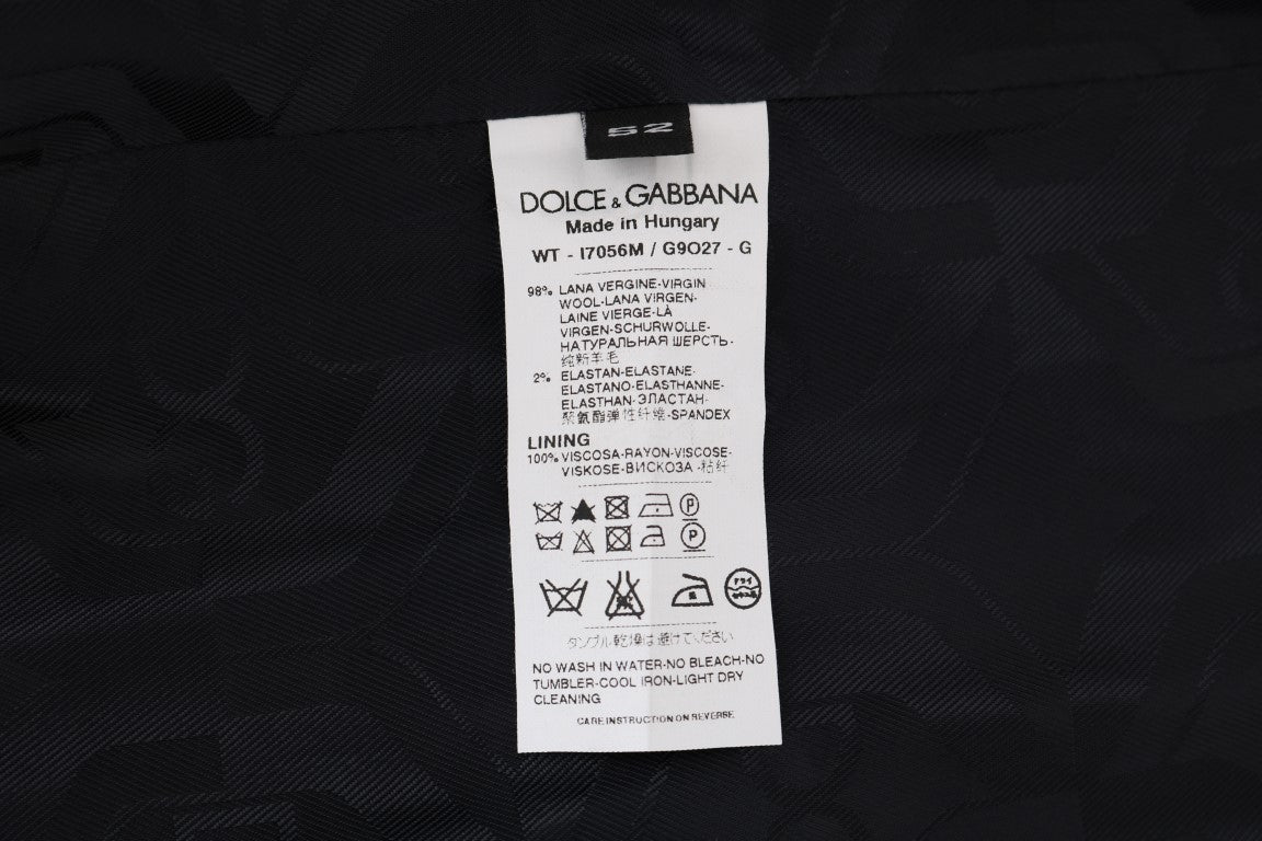 Dolce &amp; Gabbana Elegante Weste aus grau gestreifter Wollmischung