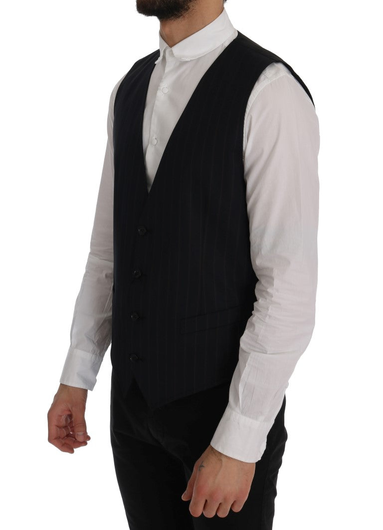 Dolce &amp; Gabbana Elegante Weste aus gestreifter Wollmischung