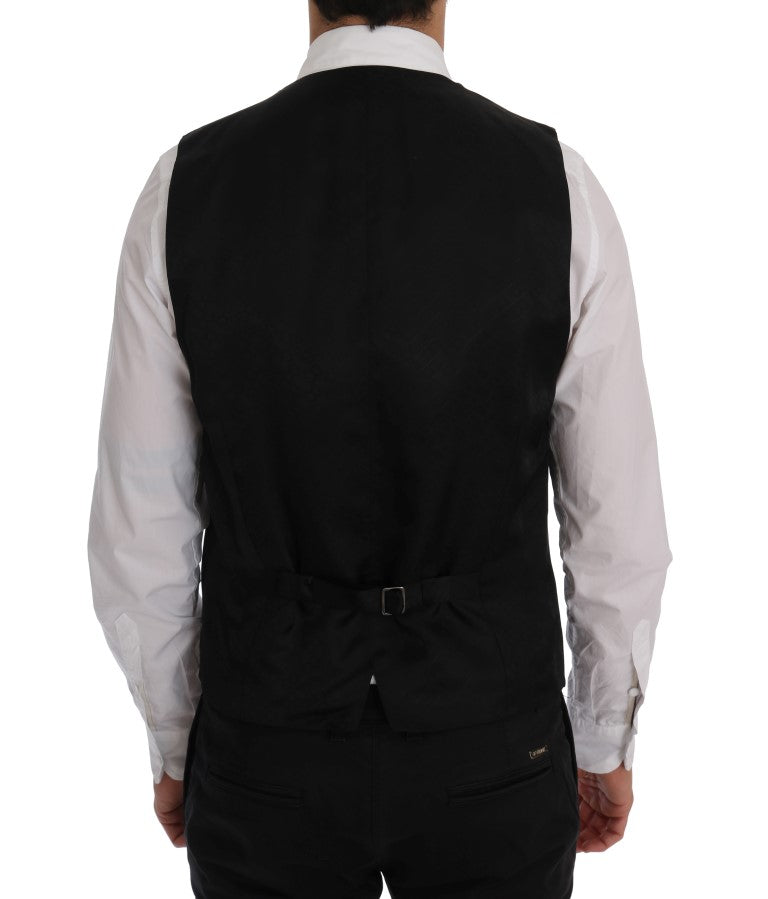 Dolce &amp; Gabbana Elegante Weste aus gestreifter Wollmischung