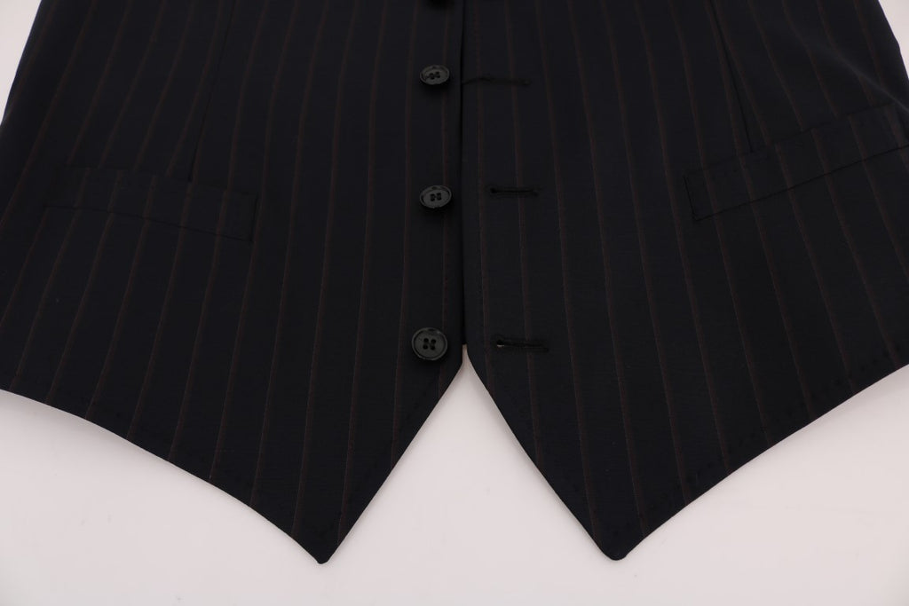 Dolce &amp; Gabbana Elegante Weste aus gestreifter Wollmischung