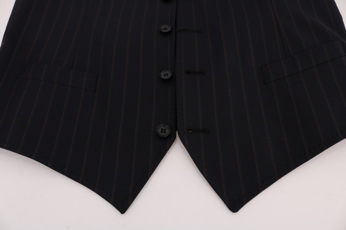Dolce &amp; Gabbana Elegante Weste aus gestreifter Wollmischung