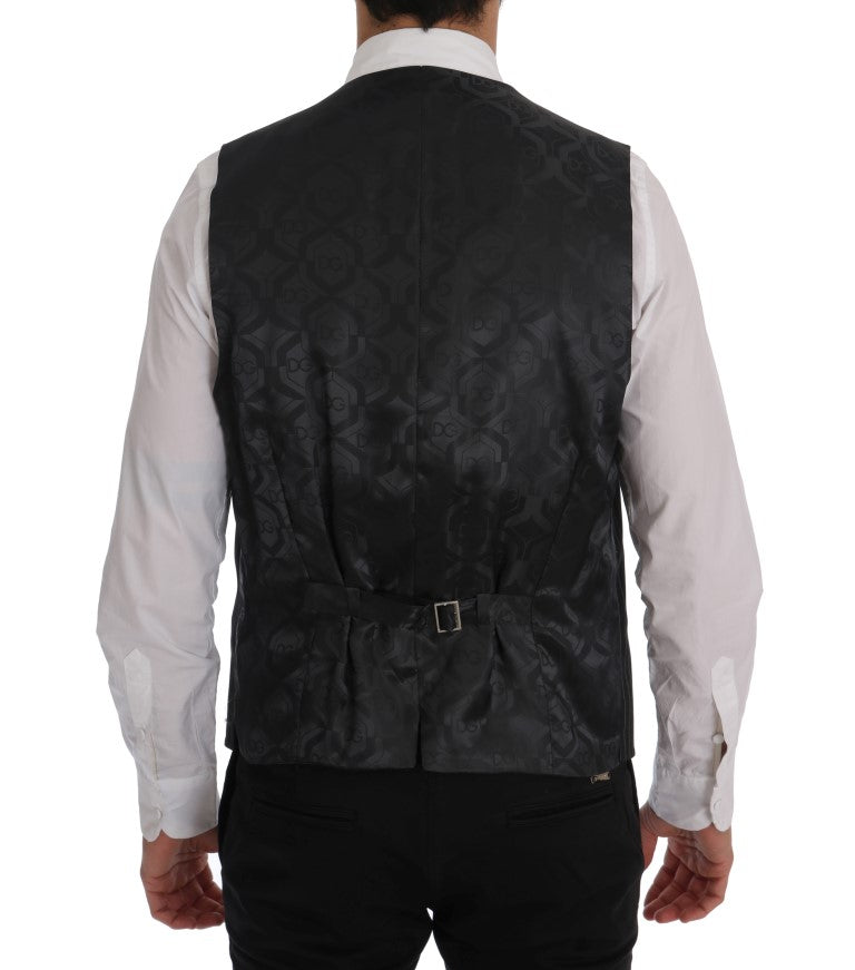 Dolce &amp; Gabbana Elegante grau gestreifte Weste
