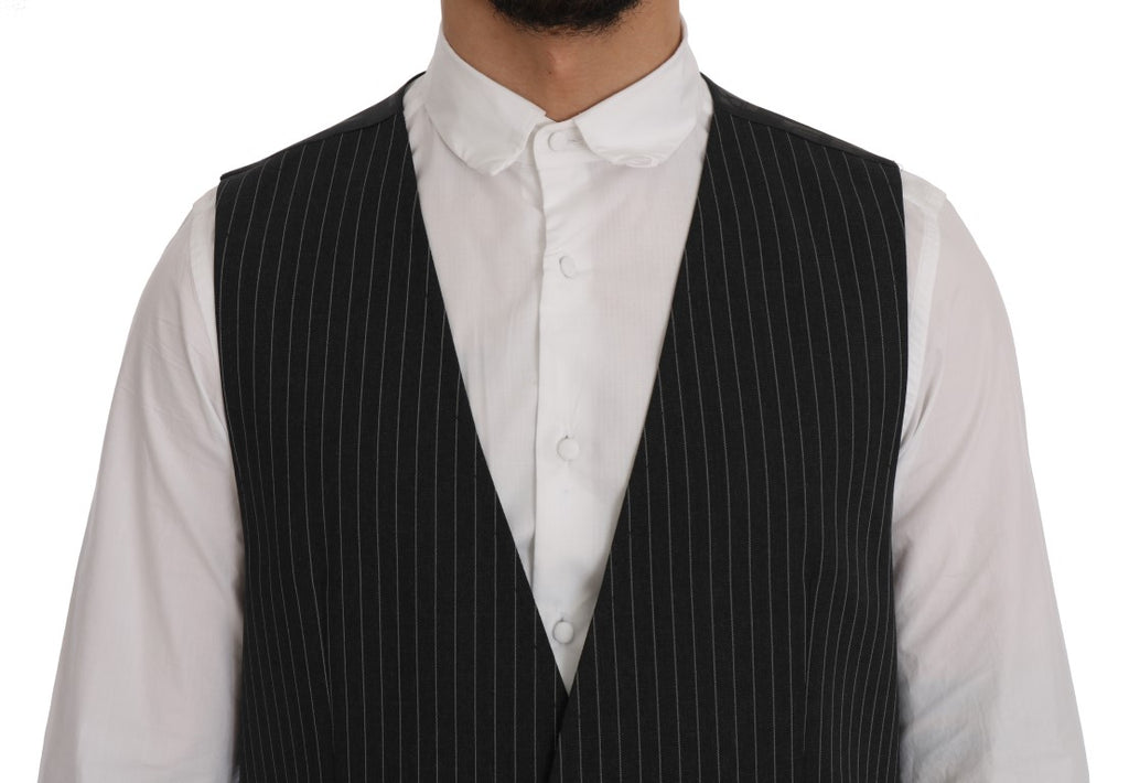 Dolce &amp; Gabbana Elegante grau gestreifte Weste