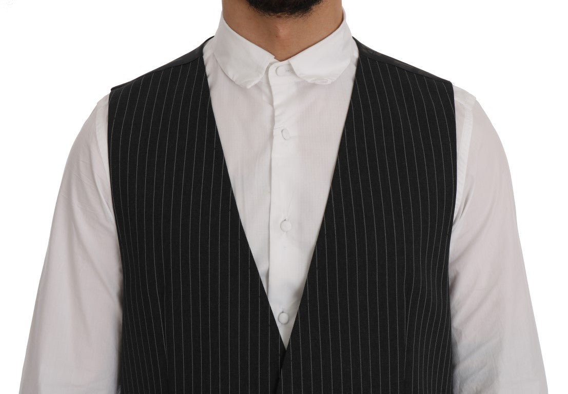 Dolce &amp; Gabbana Elegante grau gestreifte Weste