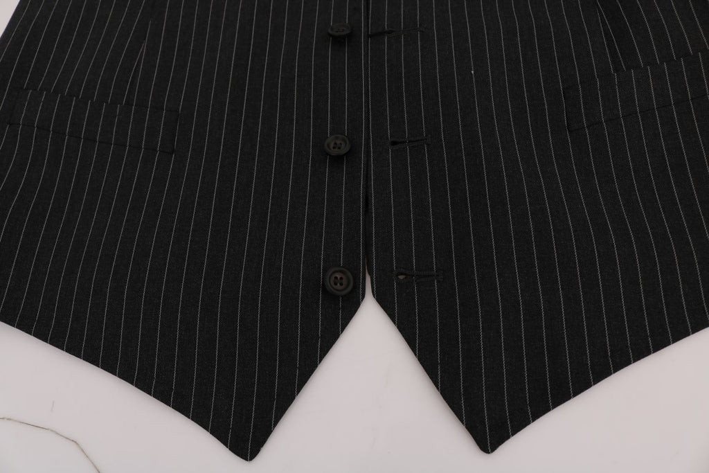 Dolce &amp; Gabbana Elegante grau gestreifte Weste
