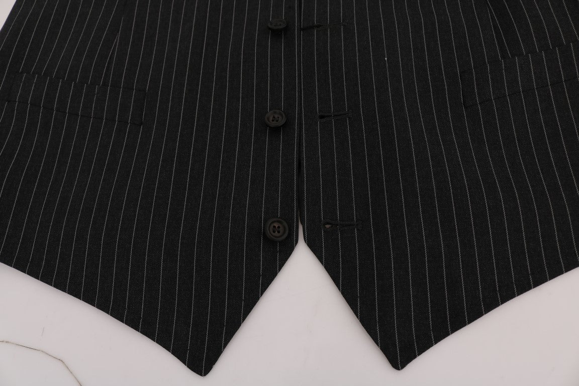 Dolce &amp; Gabbana Elegante grau gestreifte Weste