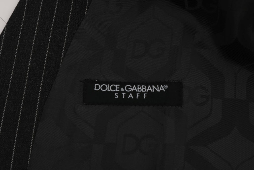 Dolce &amp; Gabbana Elegante grau gestreifte Weste
