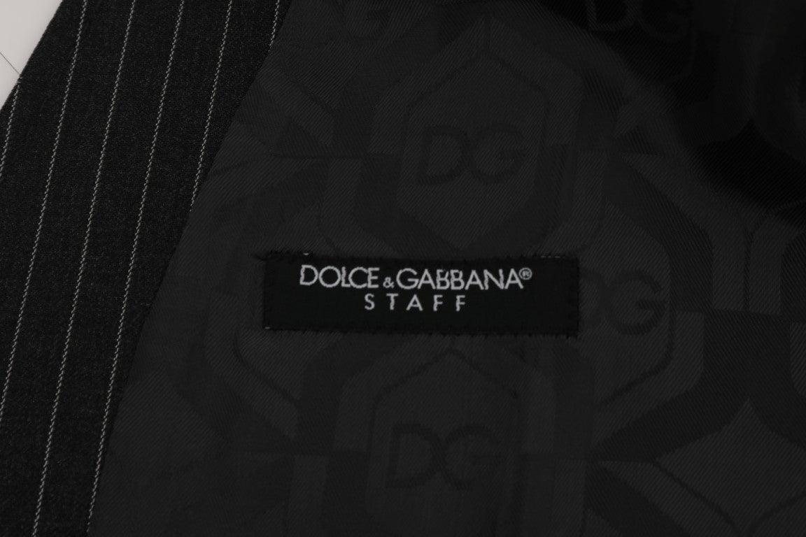 Dolce &amp; Gabbana Elegante grau gestreifte Weste