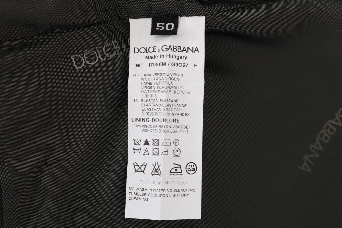Dolce &amp; Gabbana Elegante grau gestreifte einreihige Weste
