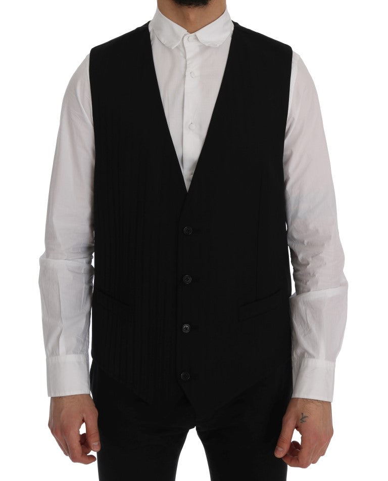 Dolce &amp; Gabbana Elegante Weste aus gestreifter Wollmischung
