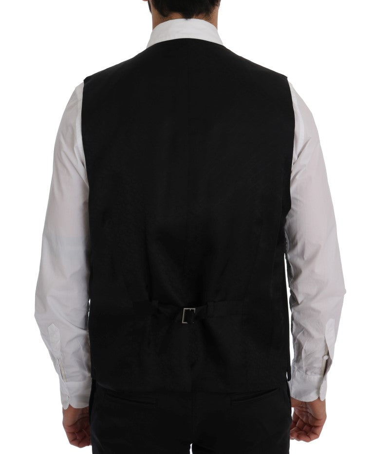 Dolce &amp; Gabbana Elegante Weste aus gestreifter Wollmischung