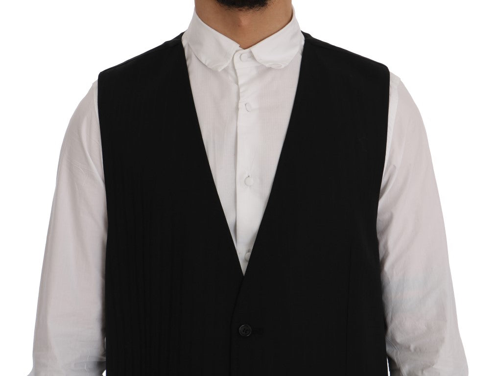 Dolce &amp; Gabbana Elegante Weste aus gestreifter Wollmischung