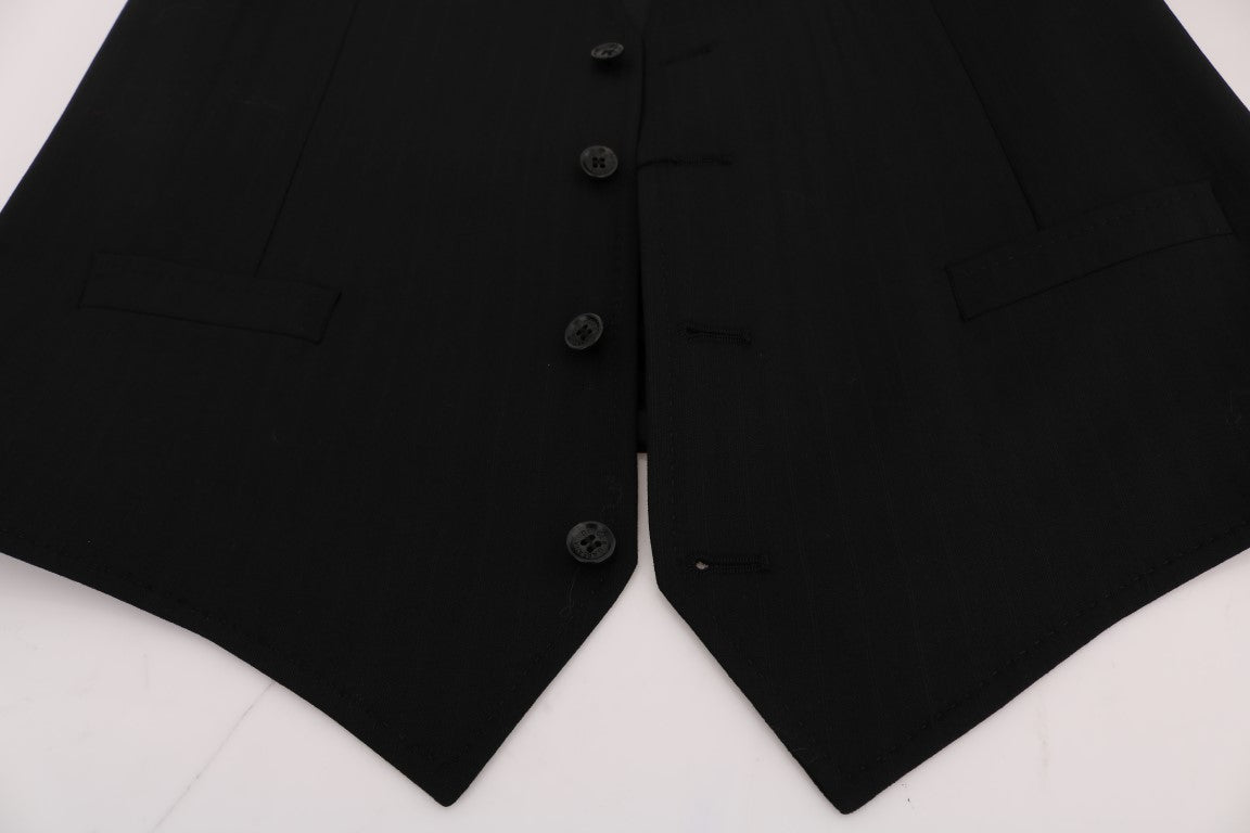 Dolce &amp; Gabbana Elegante Weste aus gestreifter Wollmischung