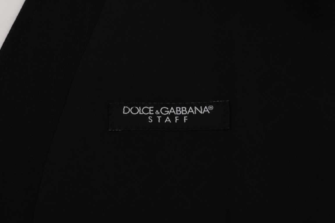 Dolce &amp; Gabbana Elegante Weste aus gestreifter Wollmischung