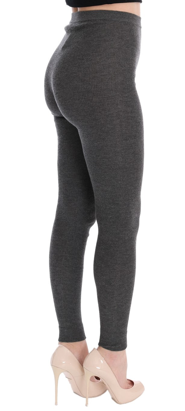 Dolce &amp; Gabbana Schicke graue Strumpfhose aus Kaschmir mit hoher Taille