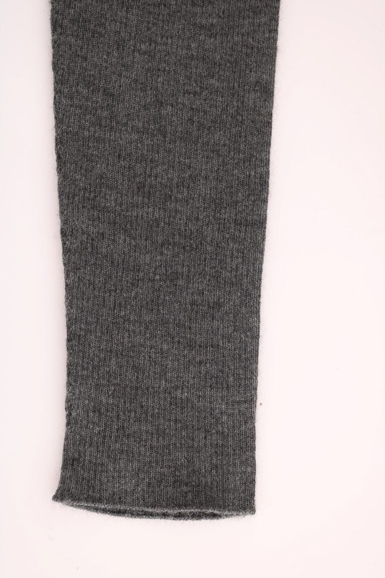 Dolce &amp; Gabbana Schicke graue Strumpfhose aus Kaschmir mit hoher Taille