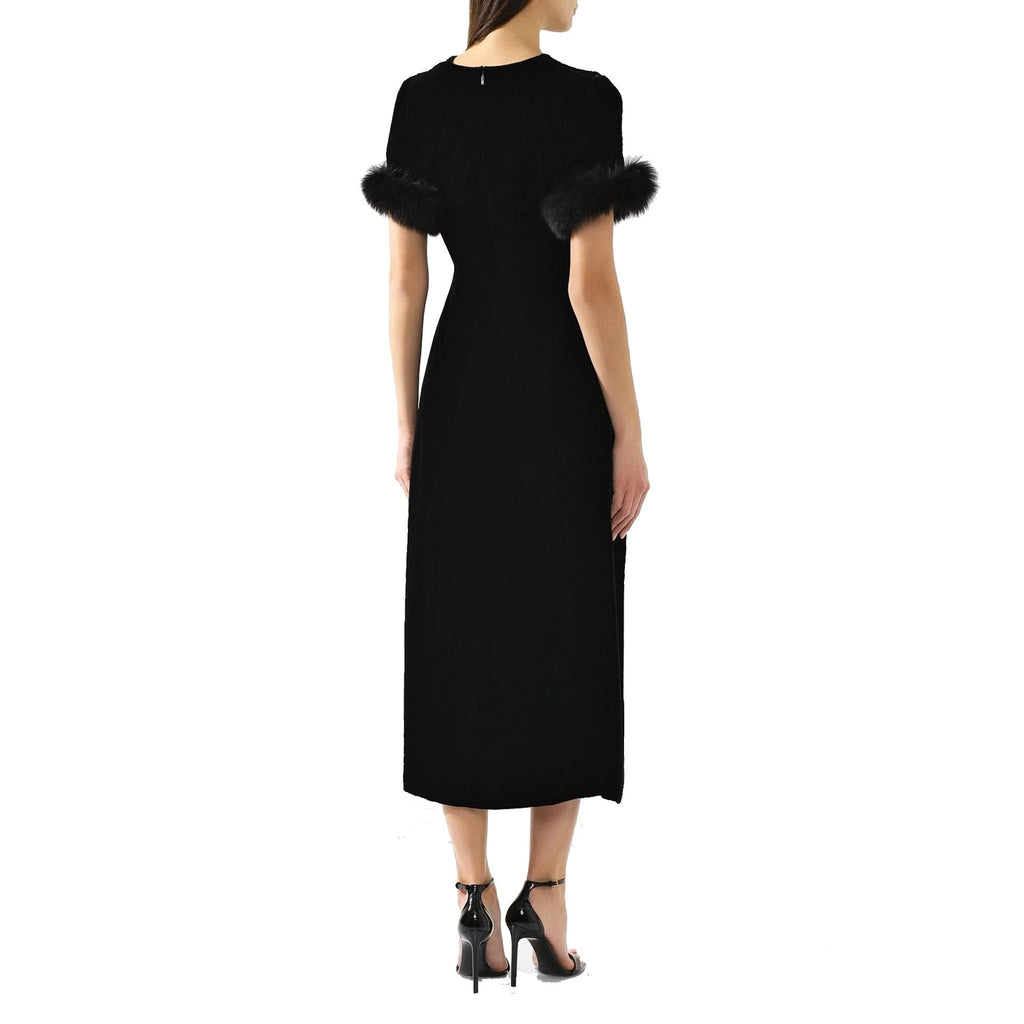 Fendi Fur Trim Velvet Midi Dress – Siebentaschen
