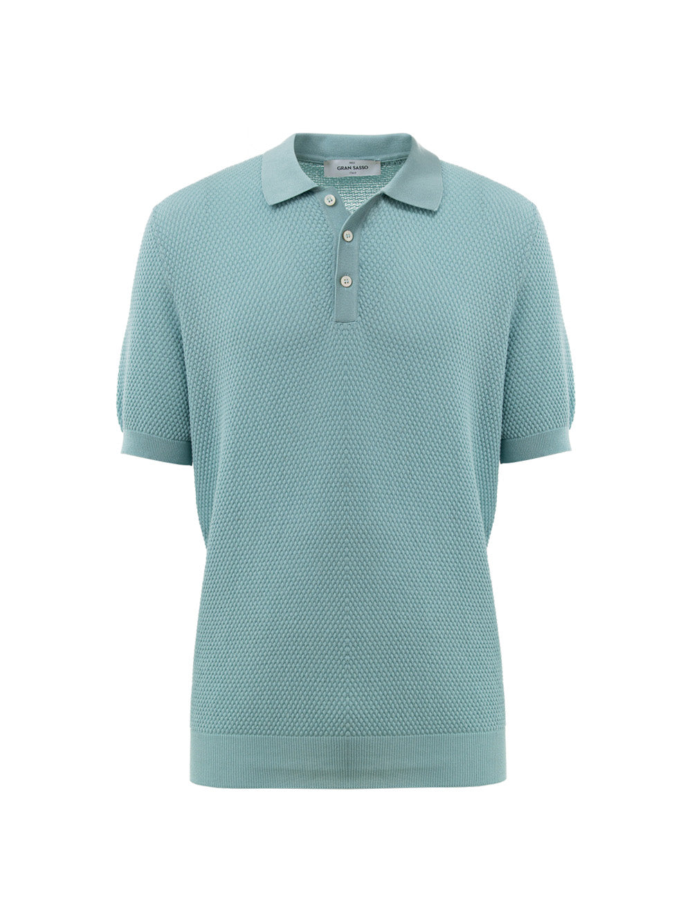 Polo Knitting Pattern in Azzurro Gran Sasso