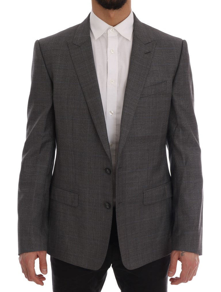Dolce &amp; Gabbana – Eleganter, grau karierter Wollblazer