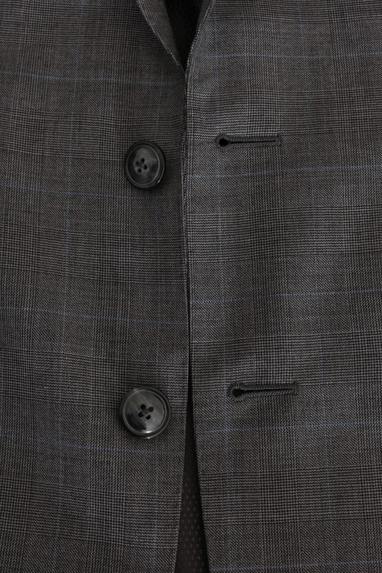 Dolce &amp; Gabbana – Eleganter, grau karierter Wollblazer